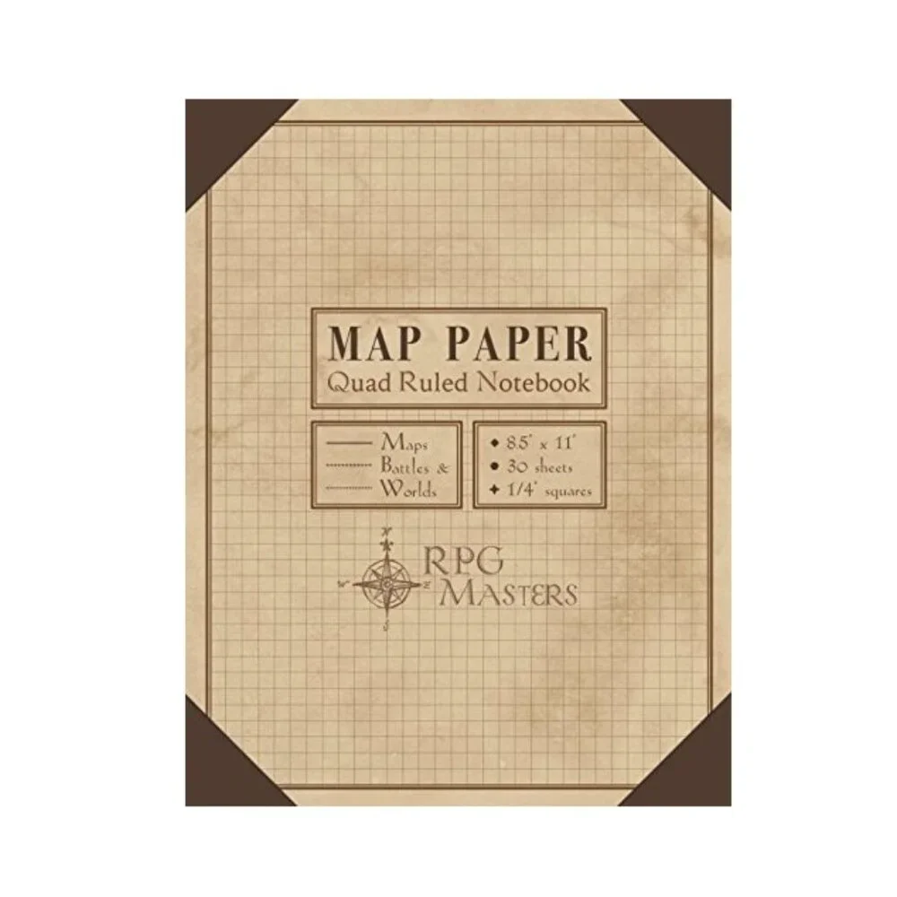 NEW Map Paper Quad Ruled book Pad Map Making Art Supplies Crafts D&D RPG Masters